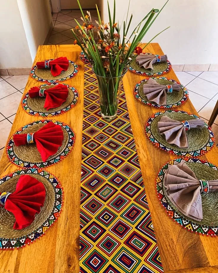 Maasai Beaded Table Mats set up at a Nairobi event by Sherehe Events - photo 2